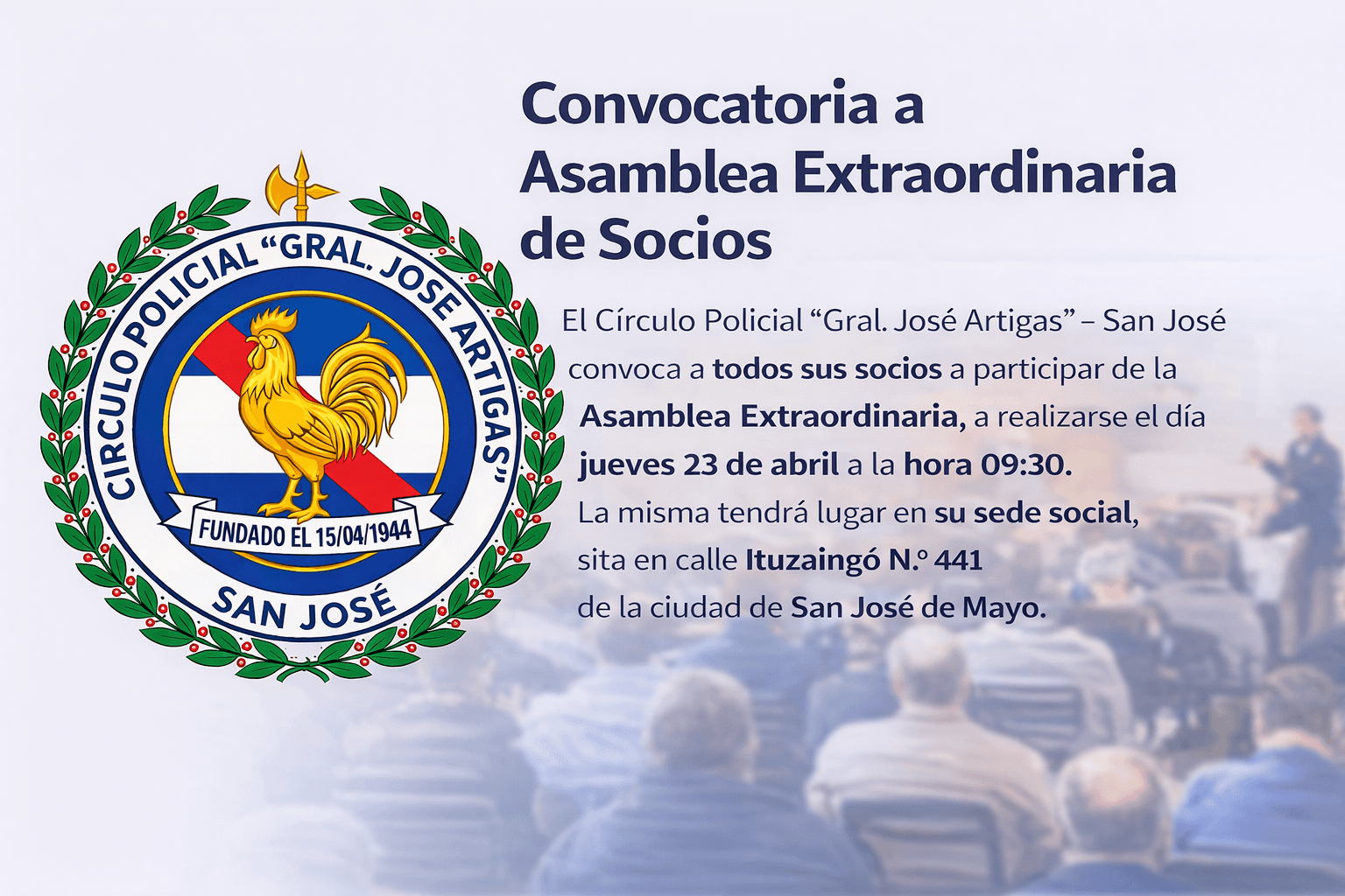 Convocatoria a Asamblea Extraordinaria de Socios